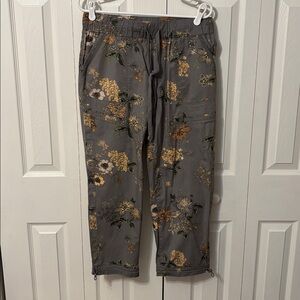 Democracy Gray and Orange Floral Pants